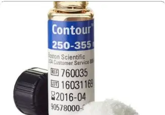 Частицы для эмболизации Contour имеют неправильную форму, биосовместимы, не абсорбируются и производятся из поливинилалкоголя. Предназначены для эмболизации сосудов, гиперваскуляризированных опухолей, включая миомы матки и артериовенозные мальформации (АВМ) или уменьшения кровотока в целевых сосудах. Обеспечивают полную и длительную механическую окклюзию. Водятся селективно с помощью различных микрокатетеров.